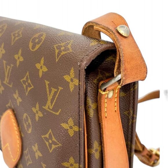 Authentic Vintage LOUIS VUITTON Monogram Cartouchiere MM Brown Printed H… - Picture 10 of 16